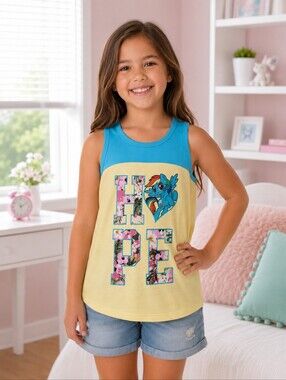 My Little Pony Rainbow Dash Hope Tank Top Girls S 6/6X NWT Hasbro 2015 Blue
